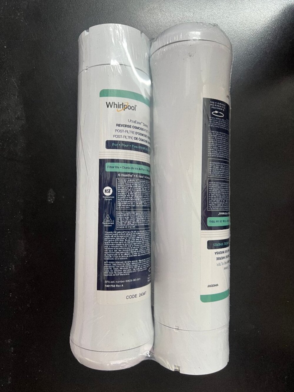 Whirpool WHEERF Reverse Osmosis Pre/Post Water Filter 2 Pack